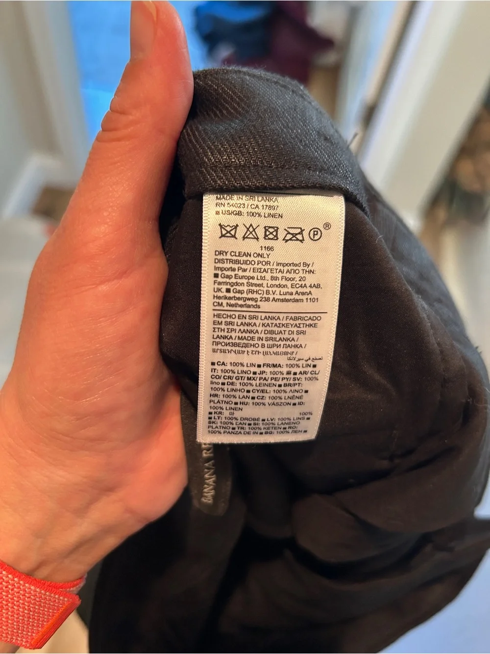 Banana Republic Black Linen-Blend Cargo Pants 0